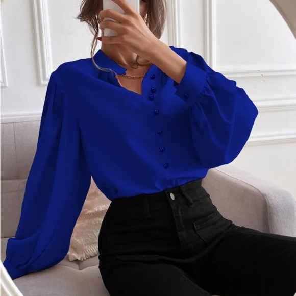 Luxurious satin bishop sleeve blouse - Picture 2 of 15